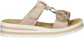 Rieker Dames Roze-Goud Metallic Slippers & Muiltjes Maat 42