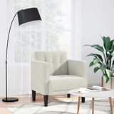 vidaXL Fauteuil met armleuningen crème 53 cm fluweel