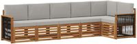 vidaXL Acacia Hout Bank Loungeset Naturel en Lichtgrijs