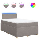 VidaXL Boxspring met matras stof taupe 120x190 cm