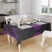 Bonamaison Tafelkleed, Anti-Mold, Sneldrogend, Waterdicht, 100% Polyester Tafellaken, Paars, zwart, 140 x 160 Cm