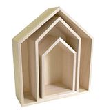 Artemio Set van 3 planken om te decoreren, hout, beige, 30 x 10 x 34,5 cm, 14001999
