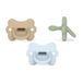 Suavinex Set van 3 siliconen fopspenen, baby's 0-6 maanden, pasgeborenen, fysiologische speen Sx Pro, zacht, flexibel, ideaal om te slapen, respect voor mondontwikkeling, vlinder, blauw, groen, beige
