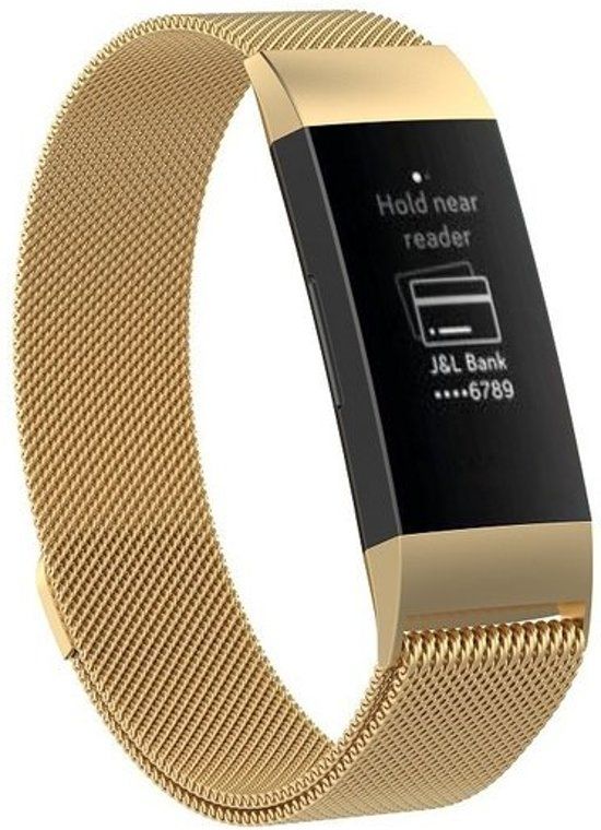By Qubix Qubix Fitbit Charge 3 Band - Goud - Milanese Band