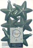 Decoris Kersthanger Sterren - 6 stuks - Mosgroen - 7 cm - Kunststof