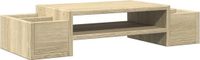 vidaXL - Monitorstandaard met opbergruimte - 70x27x15 cm - hout - sonoma eiken