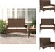 vidaXL Tuinbank 2-zits met kussens poly rattan bruin