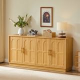 MODFU - Dressoir Met Opbergruimte - Gebogen Front - Modern - Voor Woonkamer Of Keuken - MDF - Naturel - 169 Cm