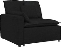 vidaXL Modulaire bank Armleuning eindmodule met kussens 100 cm zwart