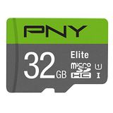 PNY 32GB Elite C10 U1 microSDHC Flash-geheugenkaart + Adapter