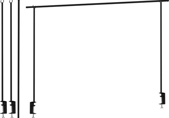 Progarden Tafelklem 3-delig Staal Zwart Verstelbaar 135-250 cm | Hoogte 100 cm