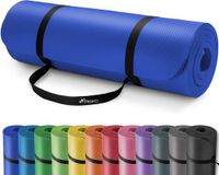 TRESKO fitnessmat yogamat pilatesmat gymnastiekmat | 185 x 60 cm | 1 cm dikte | getest op ftalaten | NBR-schuimrubber (donkerblauw, 185 x 60 x 1 cm)
