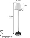 Lucande - Terraslamp - 1 licht - Kunststof, aluminium - H: 150 cm - E27 - wit, zwart