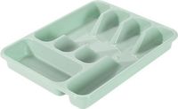 Hega Hogar Organiseur de couverts - 2x pièces - turquoise - 5 compartiments - 34 x 26 x 5 cm