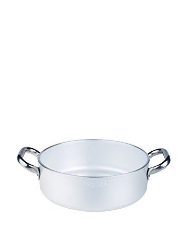 Pentole Agnelli Casserole cilindrisch, laag, radiant, aluminium, dikte 5 mm, met 2 handgrepen van roestvrij staal