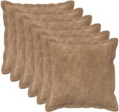 vidaXL - Kussensloop - 6 pcs - HOUTEN - Taupe - 45 x 45 cm - Microfiber Fleece