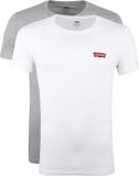 Levi's T-shirt O-Hals 2Pack Heren Maat M Slim-fit Katoen Wit Grijs