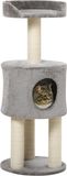 PawHut Kraboom, arbres à griffer, sisal naturel, arbre à chat, hauteur 103 cm, plateforme en peluche, cachette, gris