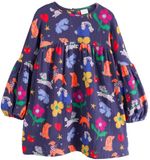 Next - Meisjes - Jurk met lange mouwen en print - Blauw