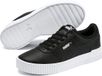 PUMA Carina L Dames Sneakers Leer Rubber Zwart Wit Zilver Maat 37