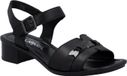 Rieker Sandales femme 6268500, noir, avec talon bloc et fermeture éclair