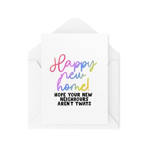 Tongue in Peach Moving Cards - New House Card - Happy New Home - Hoop dat je nieuwe buren niet Tw*ts zijn - Kaarten voor Vrienden - Moving Cards - CBH1853