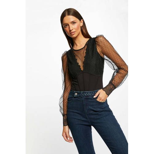 Morgan Semi-Transparent Top - Black