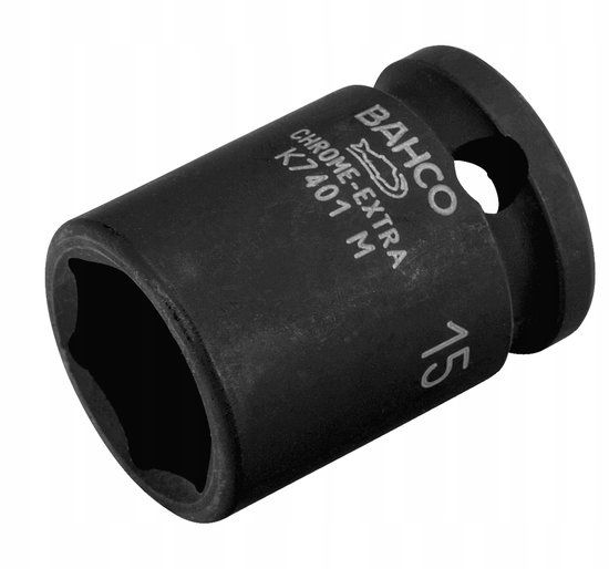 Bahco 3/8" slagdoppen, 6-kant, 15 mm, geoxideerd
