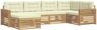 vidaXL Buiten bankenset 6 st Wit en crèmekleurig Polyester