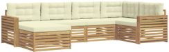 vidaXL Buiten bankenset 6 st Wit en crèmekleurig Polyester