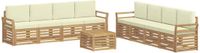 vidaXL - Buiten - bank - set - 9 - st - Wit - en - crèmekleurig - Polyester