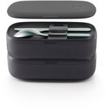 Lékué Lunchbox/Broodtrommel - To Go - Set met Bestek - Black