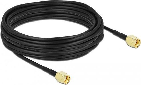 Delock 90475 coax-kabel LMR100 - 10 meter - RP-SMA - Zwart