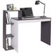 BAKAJI Bureau met boekenkast, 4 planken, werktafel, pc-deur, frame en tafelblad van MDF-hout, inrichting, thuis, kantoor, slaapkamer, afmetingen 110 x 90 x 40 cm (grijs)