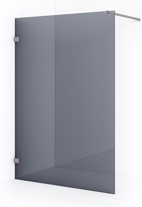 Maxaro Inloopdouche Diamond 140cm Rookglas Geborsteld RVS