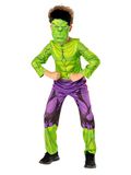 Rubies Hulk-kostuum voor kinderen, bedrukte jumpsuit en masker met haar, officieel Marvel-kostuum voor Halloween, Kerstmis, carnaval en verjaardag.