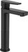 Unyqoos® Robinet de lavabo à levier unique, laiton massif, modèle haut, eau froide, noir