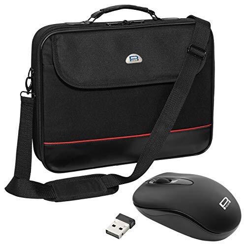 Pedea laptoptas"Trendline" schoudertas Messenger Bag voor 17,3 inch (43,9 cm) incl. draadloze muis, zwart