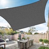 Voile d'ombrage rectangulaire 3x4m - Protection UV - Anthracite - HDPE