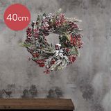 Everlands Couronne de Noël couronne baie rouge l13b40h40 cm vert