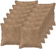 vidaXL - Kussensloop - 12 stuks - HOUTEN - Taupe - 50 x 50 cm - Katoensatijn
