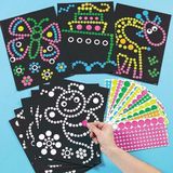 Baker Ross Gestippelde stickerkunst - creatieve knutselpakket met stickers voor kinderen om te maken en versieren (8 stuks)