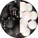 Kaemingk B.V. 24x pièces boules de Noël en plastique mélange de noir et blanc nacré 6 cm