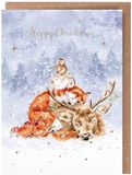 Wrendale Designs Kerstkaarten Notepack - 8 stuks - 'Comfort and Joy' Animal Christmas Card Pack