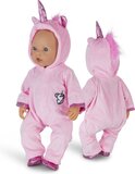 Isa's Friends® - Poppenkleding - Unicorn Onesie - 43 cm - Roze - Katoen