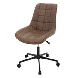 ML-Design Bureaustoel, bruin, kunstleer, in hoogte verstelbaar, gevoerde zitting met metalen frame, ergonomische rugleuning, draaibare stoel op 5 dubbele wielen, kruk voor thuiskantoor
