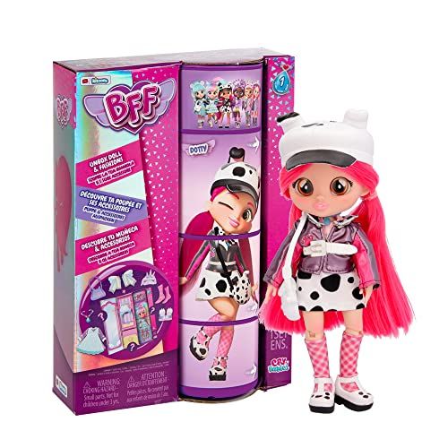 BFF BY BEBÉS LLORONES BFF Baby Papegaaien Dotty | Verzamelbare modepop met lang haar, stoffen kleding en 9 accessoires - speelgoedcadeau voor meisjes en jongens + 5 jaar
