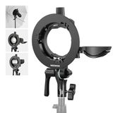 Neewer CRB1 S Type Beugel Houder met Bowens Mount & Paraplu Gat voor Z2 Z1 Z760 NW760 NW700 TT560 Q3 Vierkante Hoofd Ronde Hoofd Flash Speedlite Compatibel met Godox AD200Pro V1
