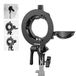 Neewer CRB1 S Type Beugel Houder met Bowens Mount & Paraplu Gat voor Z2 Z1 Z760 NW760 NW700 TT560 Q3 Vierkante Hoofd Ronde Hoofd Flash Speedlite Compatibel met Godox AD200Pro V1