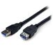 StarTech.com 2 m USB 3.0 verlengkabel, USB 3 type A naar A 2 meter kabelverlenging, stekker/bus, zwart